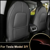 2pcs leather anti child kick pad for tesla 19 21 model 3y car seat back cover protector kick clean mat pad interior accessories