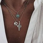 Ожерелье-чокер женское с подвеской-крестом в виде земли
