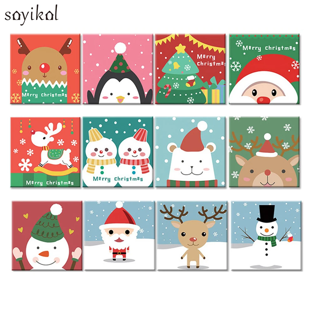 Набор для рисования по номерам на холсте с мультяшными животными|Картины