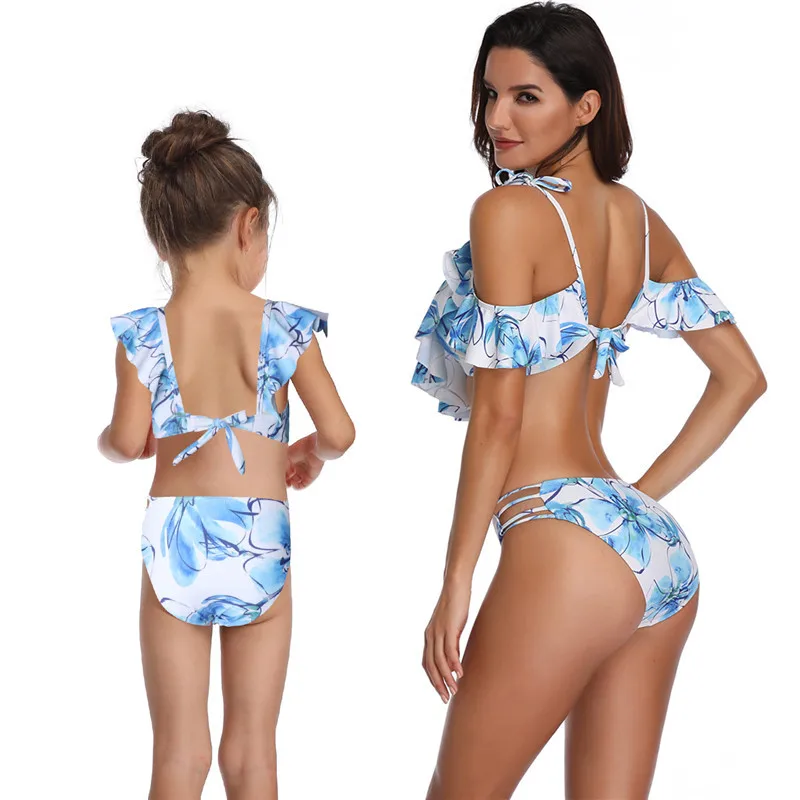 2019 семейный купальный костюм для женщин сексуальные бикини с высокой талией