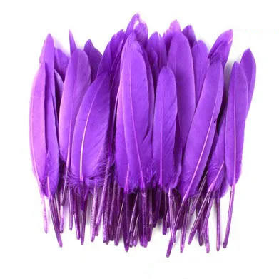purple Красочные гусиные украшения из перьев Детский сад Дети ручной работы творческие художественные принадлежности DIY аксессуары украшения из перьев 100 шт - Цвет: purple