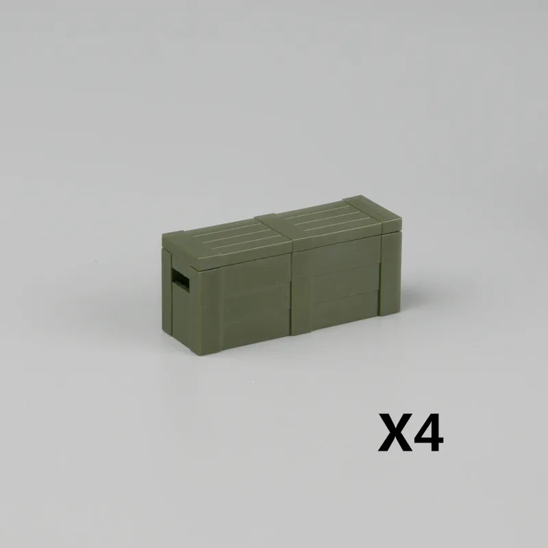 Green-4pcs Военный комплект для ухода за оружием строительные блоки WW2 город армейские фигурки в сборе SWAT Box кирпич MOC Аксессуары Детская Подарочная игрушка C134 - Цвет: Green-4pcs