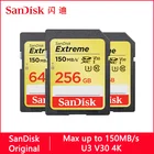 Карта памяти SanDisk Extreme SDHCSDXC, карта SD 4K UHD 16 ГБ 32 ГБ 64 Гб 128 ГБ 256 ГБ C10 U3 V30 max до 150 МБс. флэш-карта UHS-I