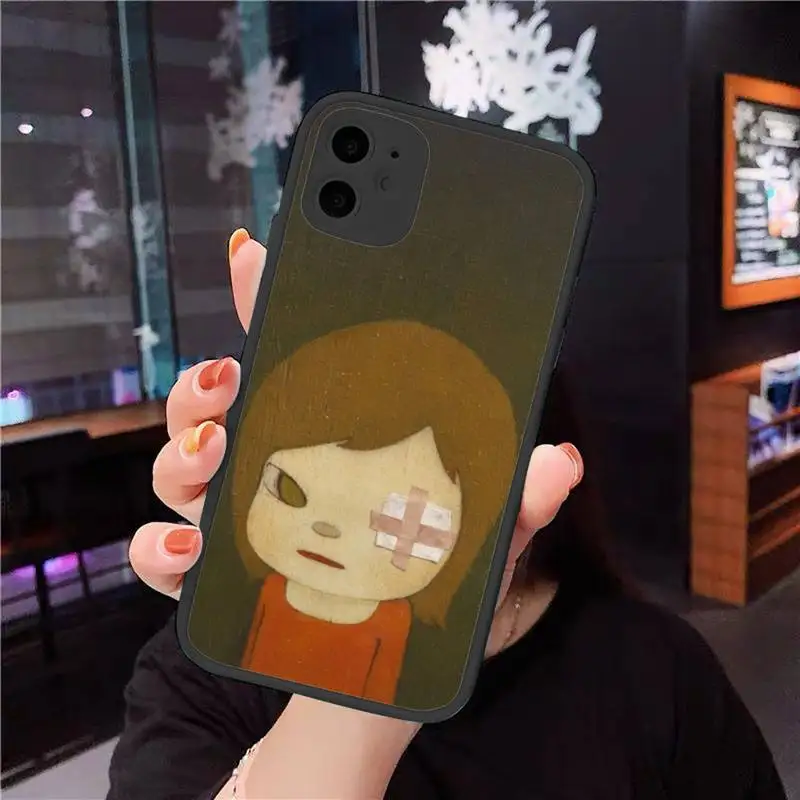 

japan Yoshimoto nara cartoon girl Phone Case For iphone 12 11 8 7 plus mini x xs xr pro max matte transparent cover