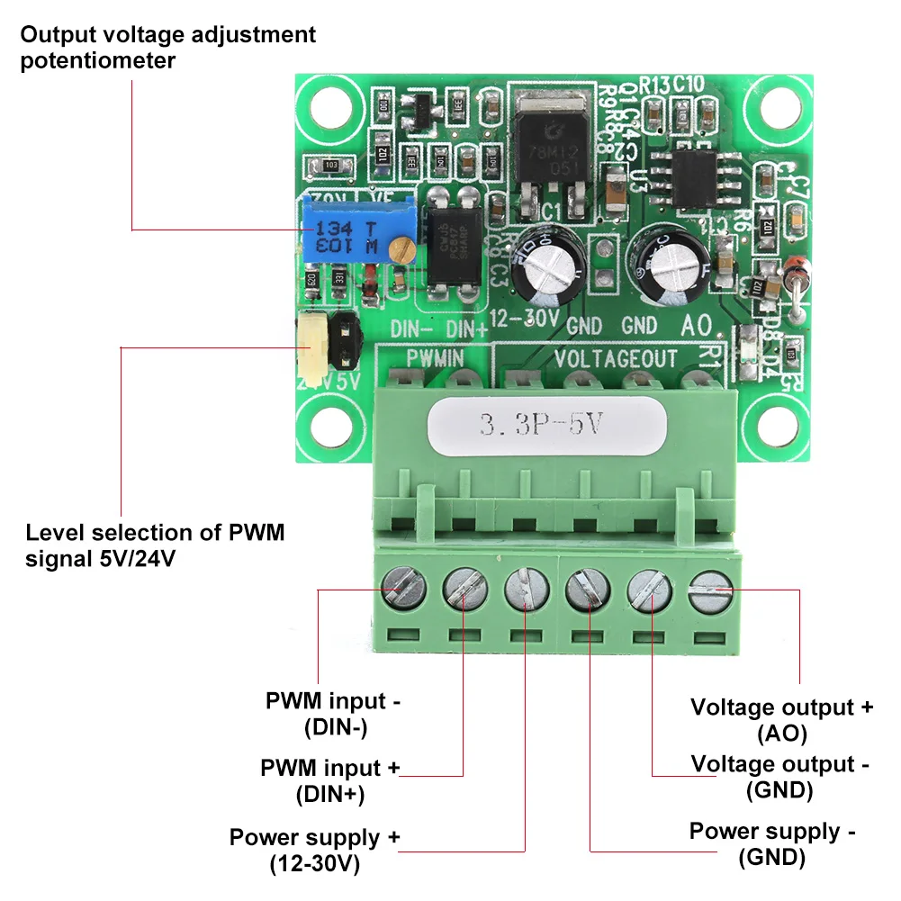 Импульсный генератор 3 V PWM сигналов до 0-5V Напряжение конвертер D/A