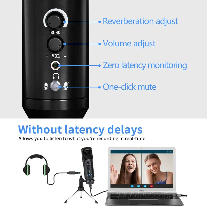 

Condenser Microphone computer USB Port Studio Microphone For pc Sound Card Professional Karaoke Microphones DJ Live Recording