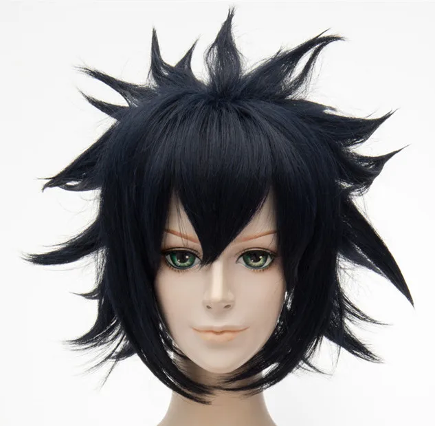

(Aotu World 091) Heat Resistant Fiber Hairpiece Synthetic Hair Anime Ray Dark Blue And Black Short Cosplay Wig