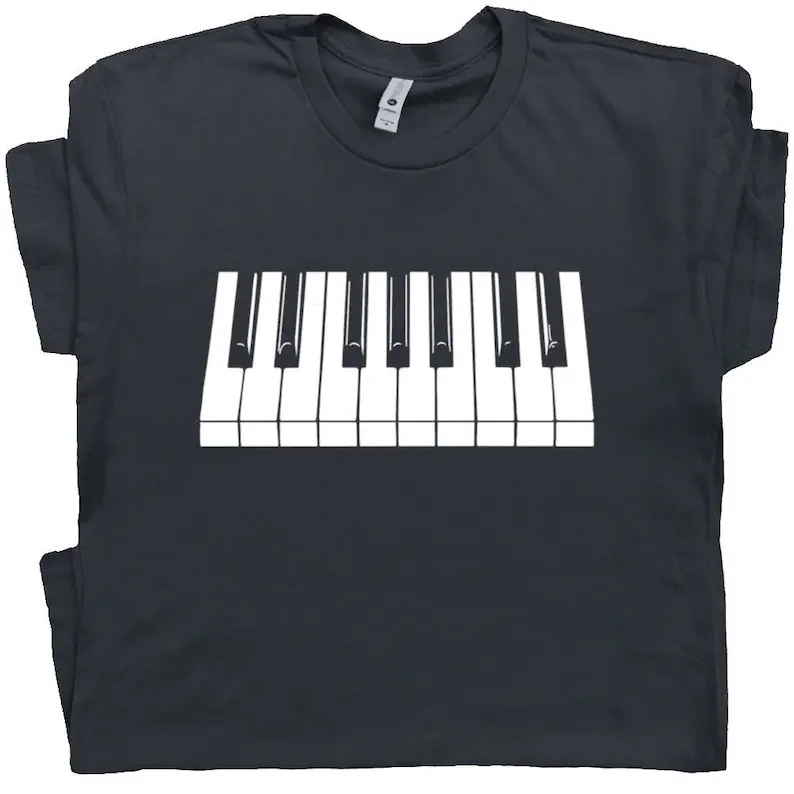Piano T Shirt Piano Keys Shirt Cool Keyboard Tee Keytar Beethoven Shirt Mozart Band Gift For Pianist Mens Womens Teen Shirts