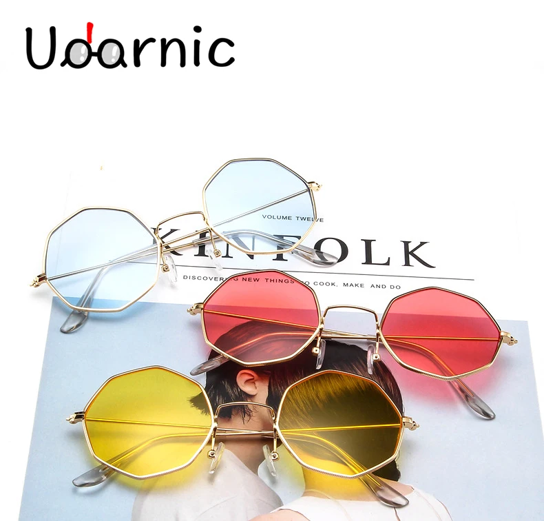 Европейский и американский стиль очки Восьмиугольные солнцезащитные ретро