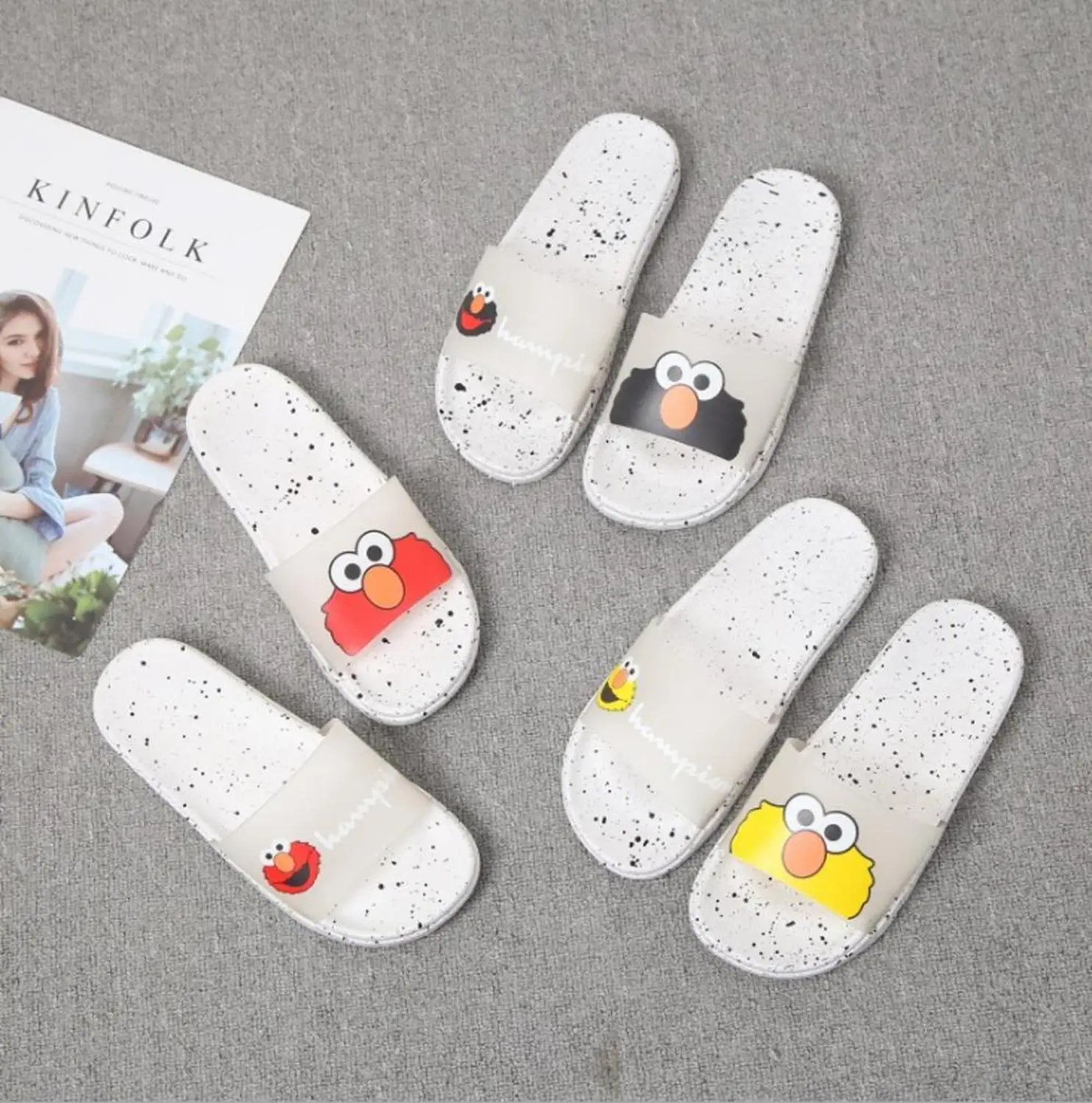 Летние женские шлепанцы толстые тапочки на подошве босоножки без застежки цвет