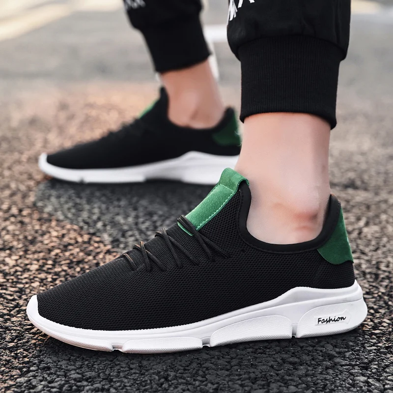 

New All-match Non-slip Breathable Mesh Casual Shoes Men Solid Color Lace-Up Trend Fashion Casual Men Sneakers Casual Shoes