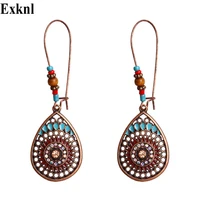 exknl vintage boho india ethnic water drip hanging dangle drop earrings for women female 2019 wedding party jewelry accessories