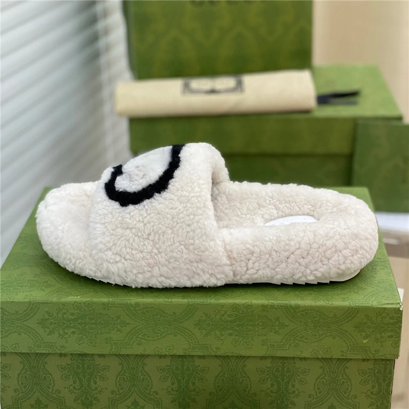 

Real Wool Slippers Women's Simple Slippers In Autumn And Winter Soft And Comfortable Flat Bpttom Casual Shoes