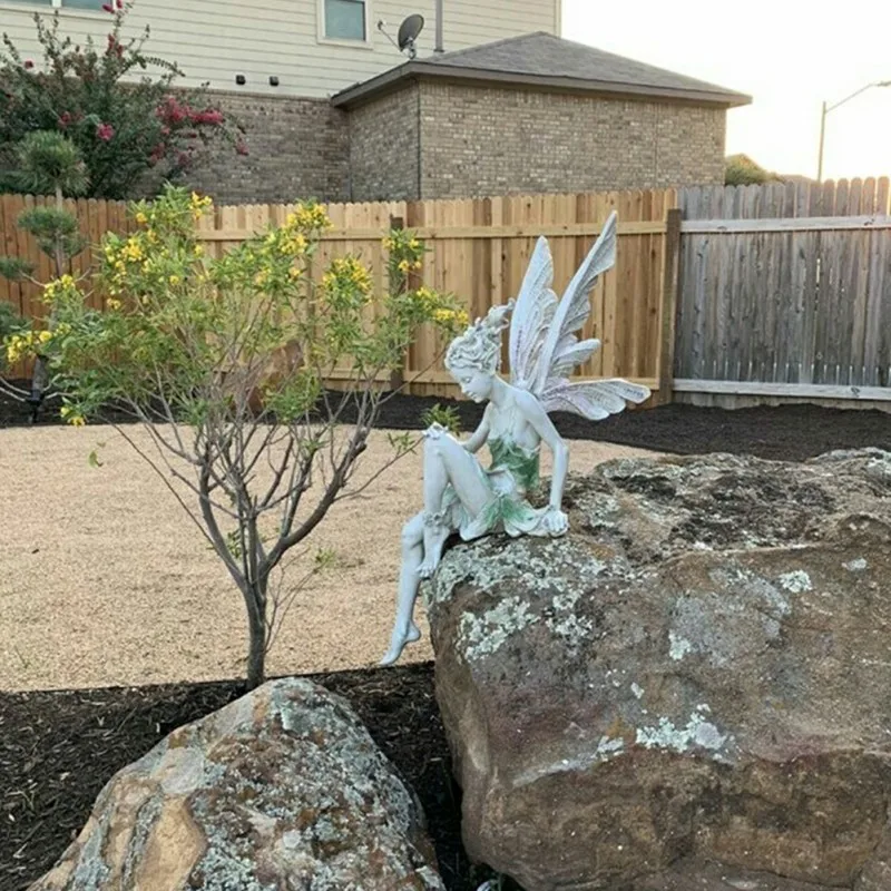 

Home Garden Decorations Resin Crafts Ornaments Garden decorations Independent flower fairy angel wings
