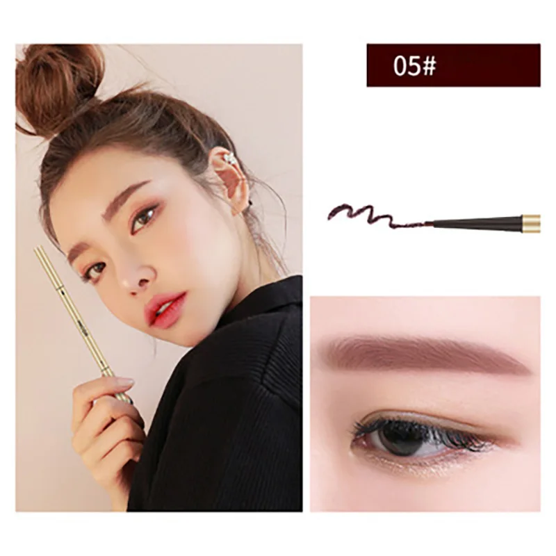 5 Цвет 3D микро лезвие жидкий карандаш для бровей Водонепроницаемый анти макияж и
