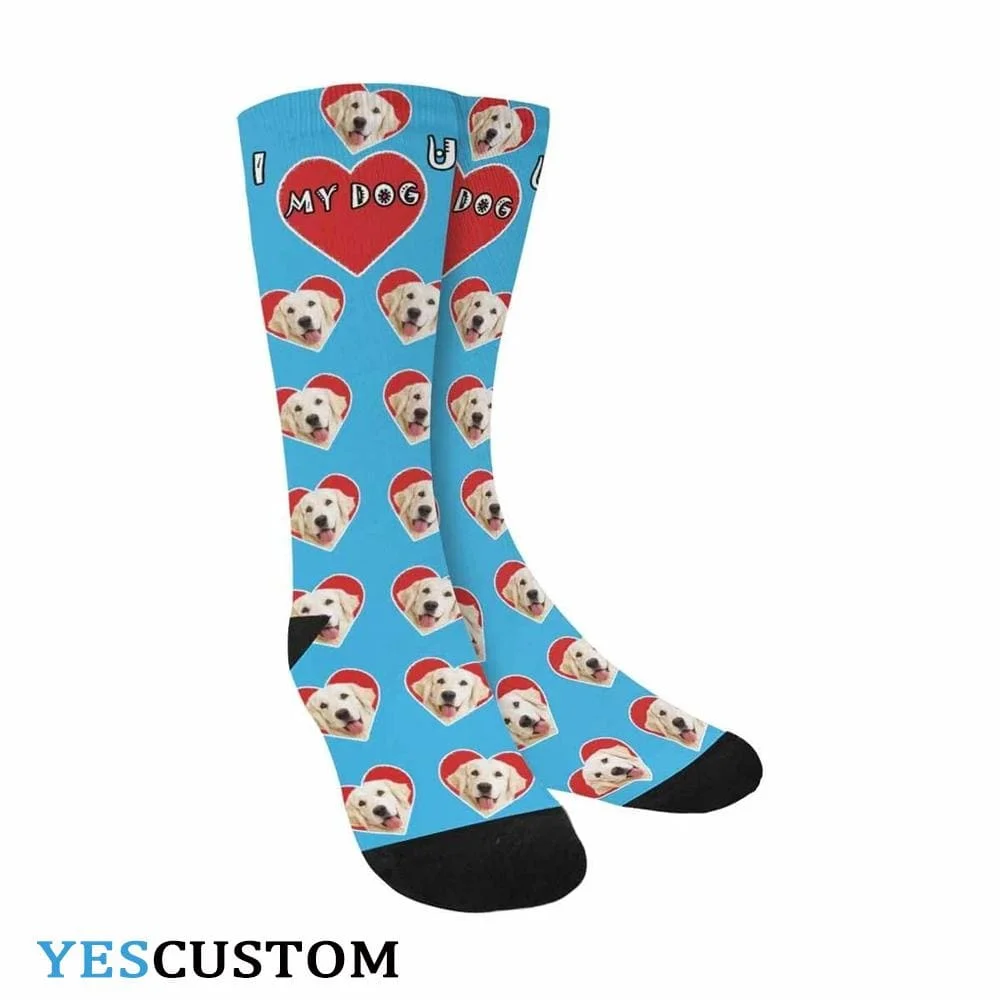 

YesCustom Custom Face Lovely Pet Sublimated Crew Socks