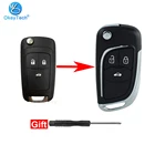 Модифицированный раскладной чехол OkeyTech для ключей, чехол для Opel Vauxhall Insignia для Chevrolet Aveo Cruze Orlando Trax HU100, необработанное лезвие