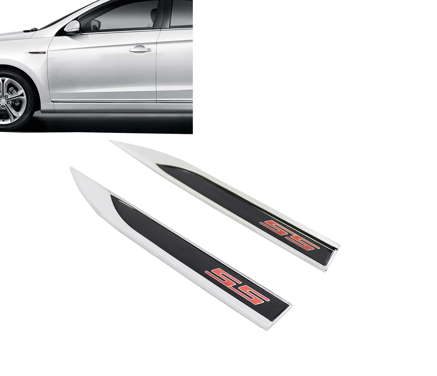 2 шт. хромированное лезвие ss для IMPALA COBALT Fender Боковая эмблема значок