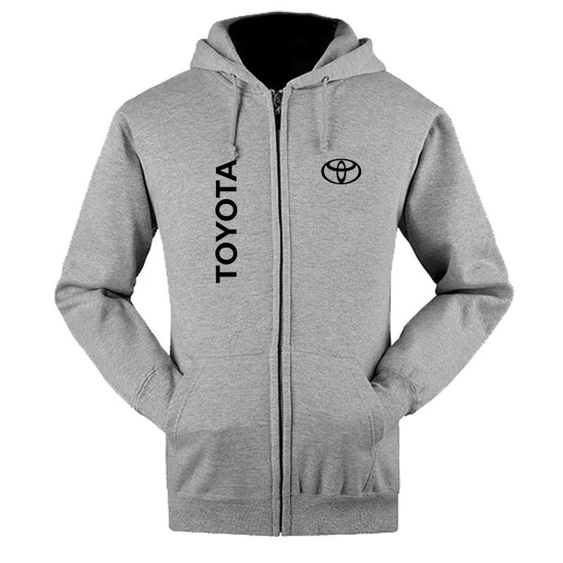 

2021 Hoodies Men Toyota Car Logo Print Casual Long Sleeve Hooded Sweatshirts Mens zipper Jacket Man Hoody Clothing
