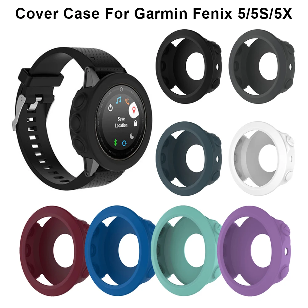 Цветной мягкий силиконовый защитный чехол защита браслета для Garmin Fenix 5 5S 5X Plus