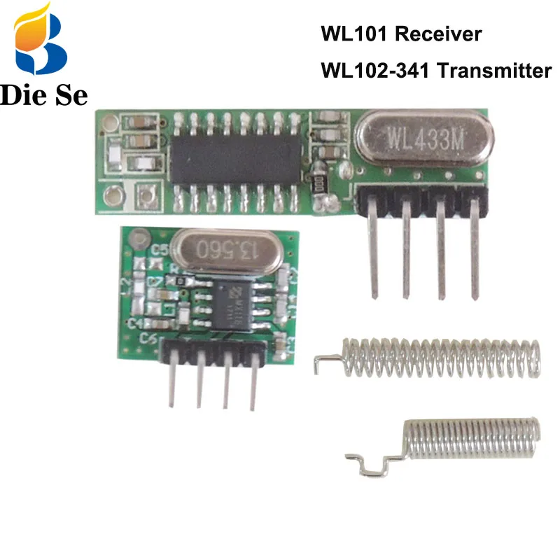 RF module 433Mhz superheterodyne receiver and transmitter with antenna 3 sets For Arduino uno Diy kits 433 mhz Remote control