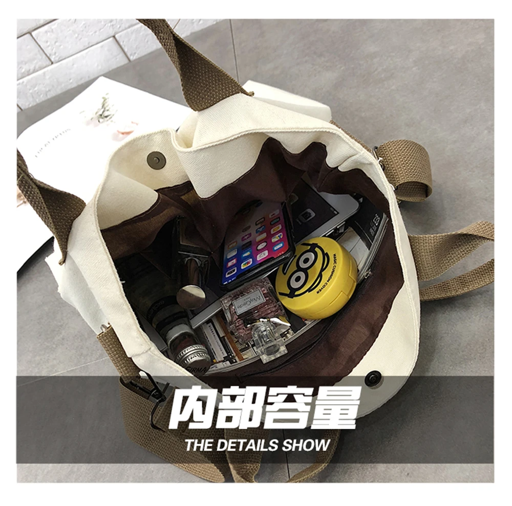 

Big Simple Women Package soild Canvas Bag Handbags Japanese Literary Shoulder Bag Casual Shopping Tote Girl Shopping Bags