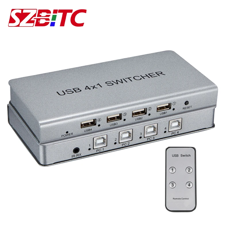 SZBITC 4 порта USB 2 0 KVM переключатель 4X1 коммутатор UHD k @ 60 Гц 1080P с для компьютера