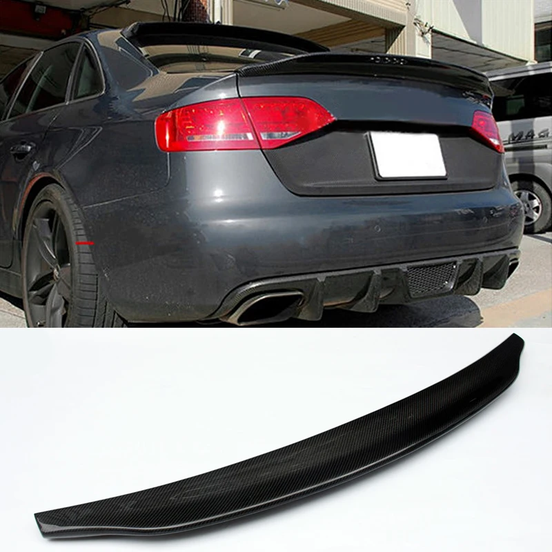 CA Style Carbon Fiber Rear Trunk Wing Spoiler Duckbill For Audi A4 B8 Sline 2009~2012