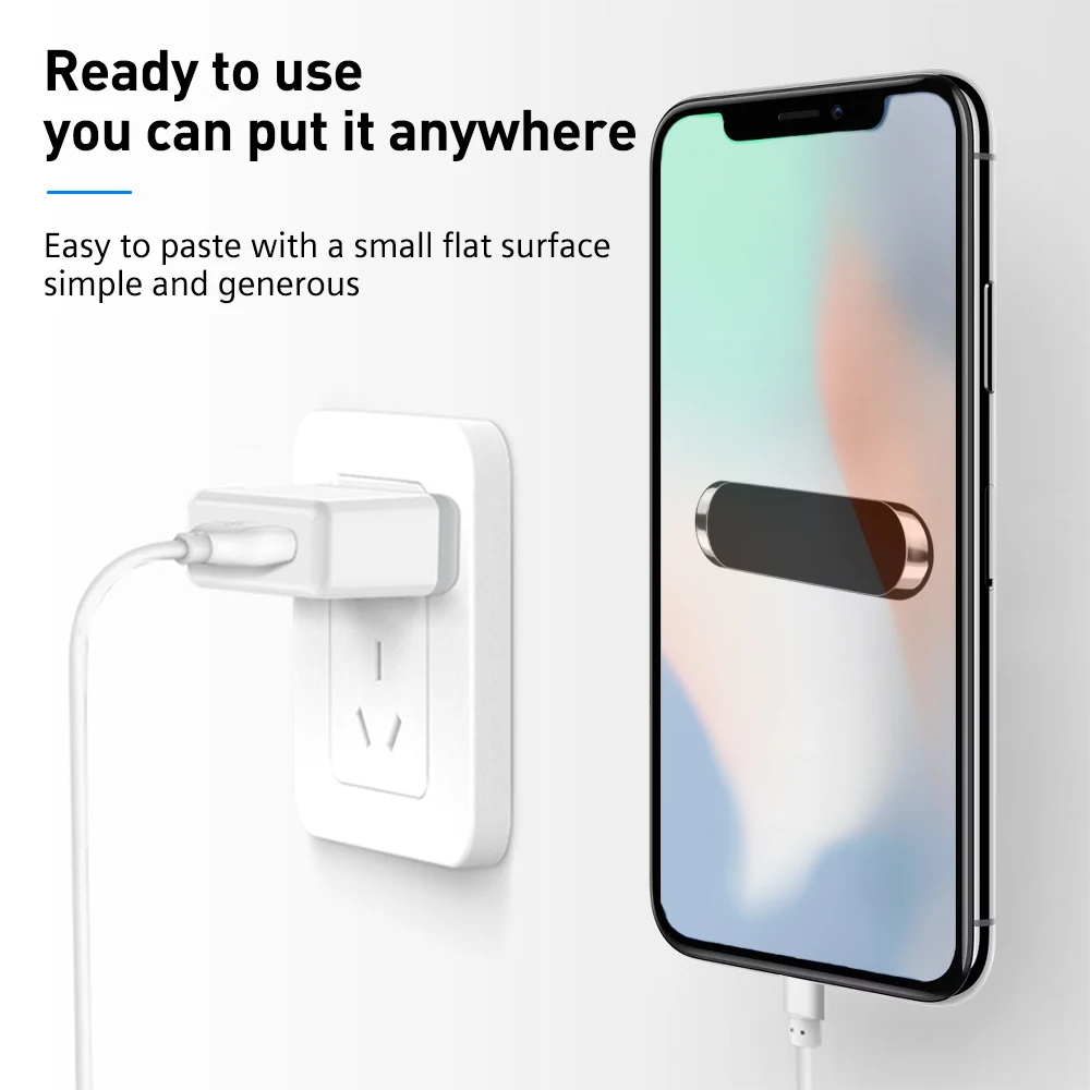Металлический автомобильный мини-держатель для телефона в форме полосы