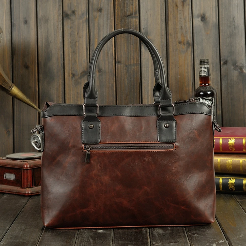 

Laptop Bag 14.1 Inch Briefcase Messenger Bag Water Repellent Computer Case Laptop Shoulder Bag Durable Tablet Sleeve-Black,Brown