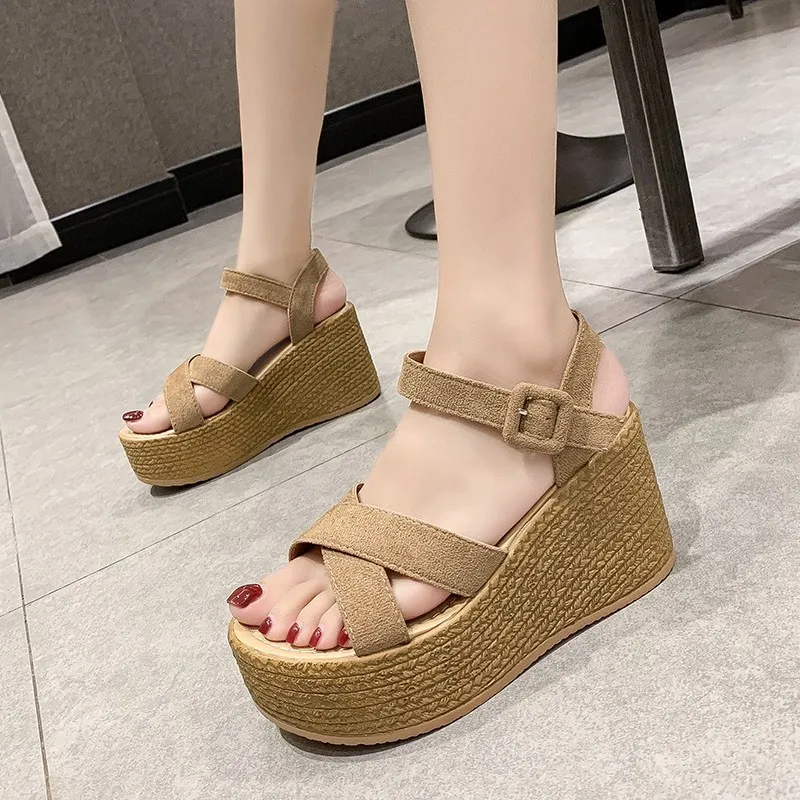 

Women Platform Wedges Sandals Summer 2021 New Ladies Casual Thick Bottom Shoes Non-slip Beach Clogs Sandalias Mujer Plus Size 43