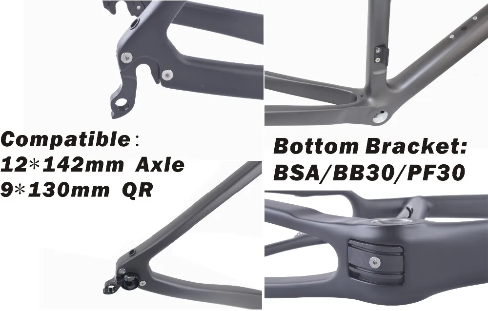 Carbonfan Thru axle 700x42C карбоновая рама CycloCross V-brake Di2 и механическая велосипедная