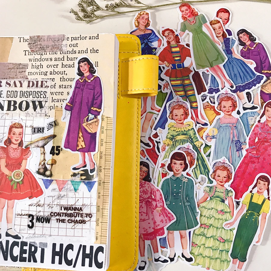 35 шт. в стиле ретро бумажные куклы милые наклейки с картинками принцесс для