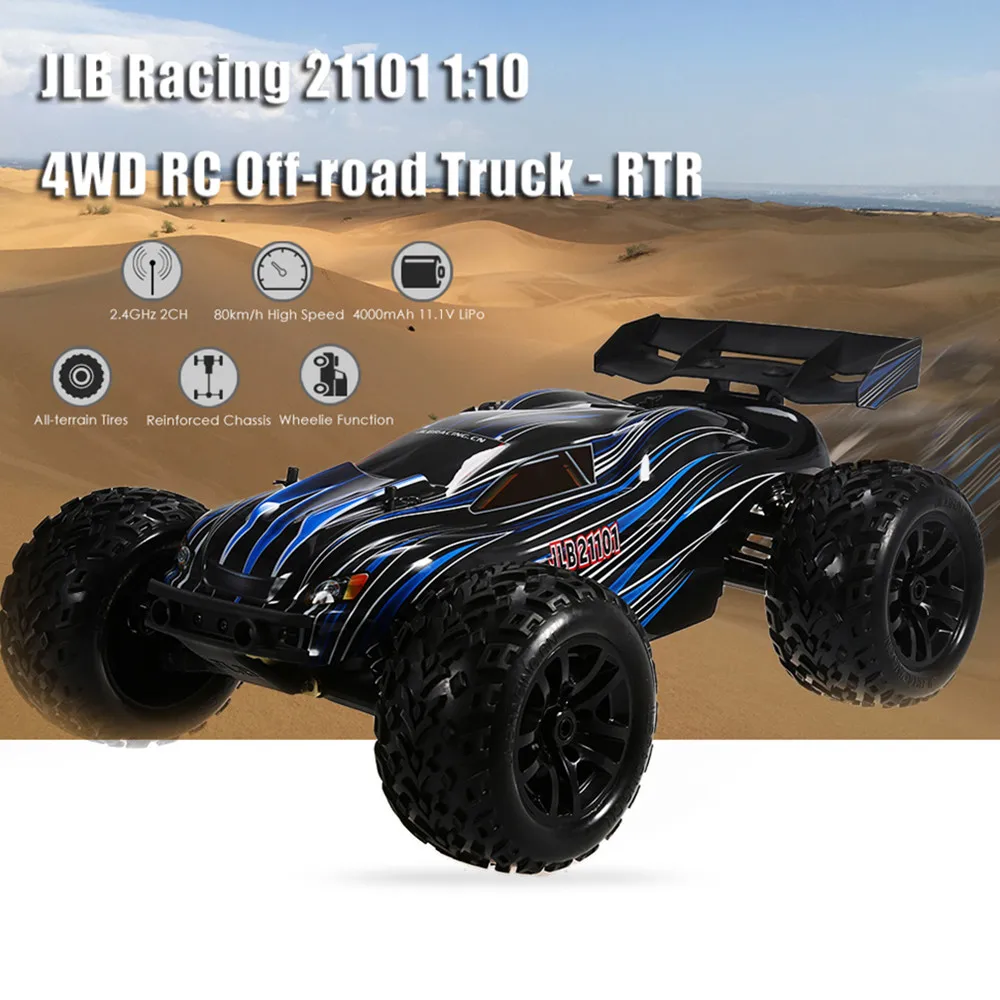JLB гоночный автомобиль 21101 1:10 4WD RC бесщеточный внедорожный RTR 80 100 км/ч/3670 2500KV мотор