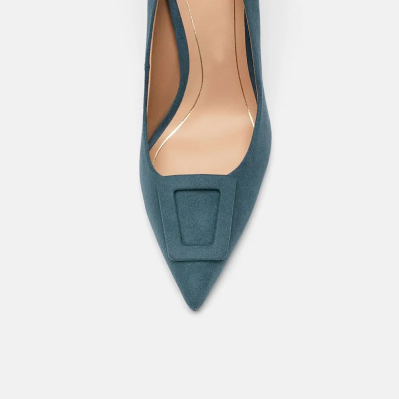 Туфли лодочки KATELVADI женские высокий каблук 8 см пикантная Свадебная обувь синие