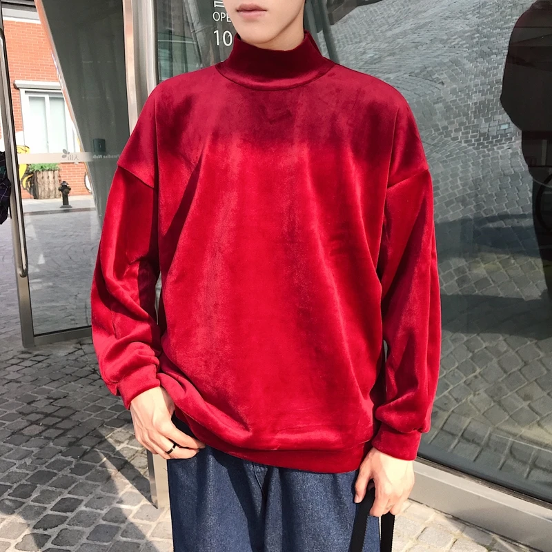 

Solid Hoodies Men Velvet Long Sleeves Sweatshirts Mens Streetwear New Spring Autumn Fashion Hoodie Casual Pullover