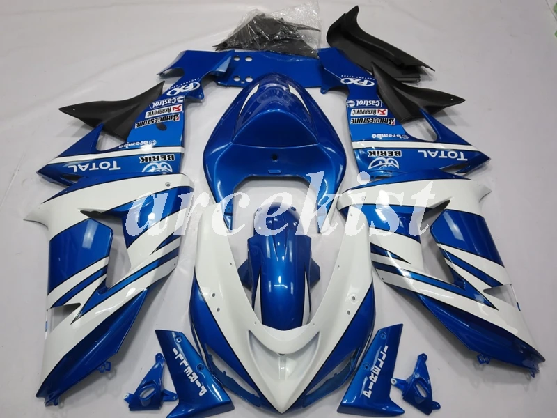 

4 подарки Новый ABS мотоцикл полный обтекатель комплект подходит для Kawasaki Ninja ZX-10R ZX10R 2006 2007 06 07 на заказ синий белый