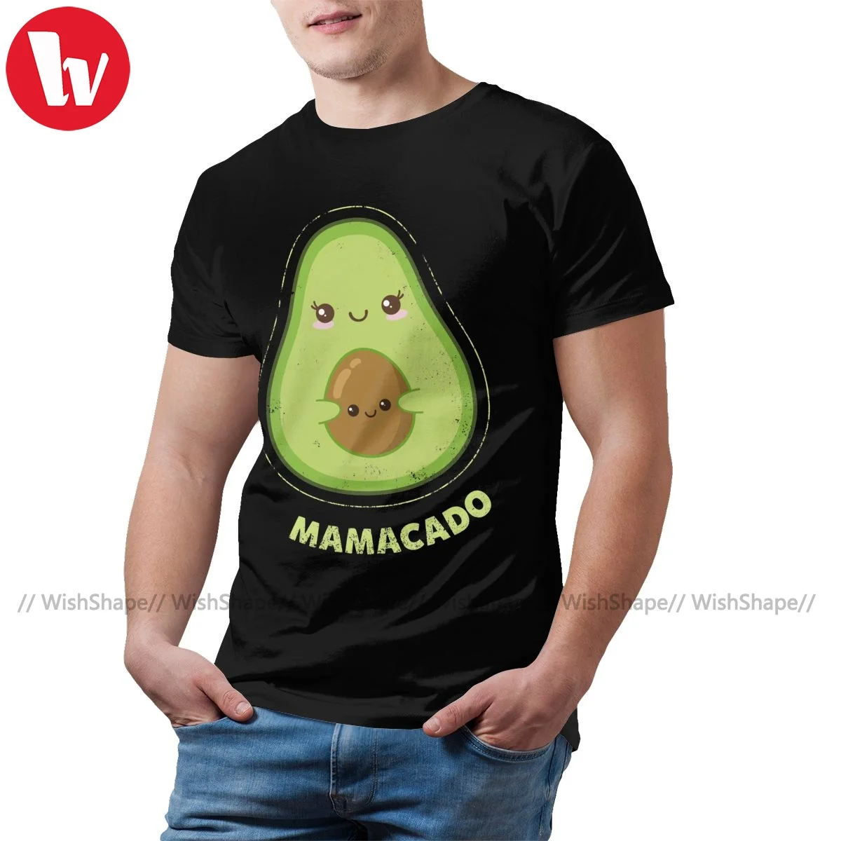 

Avocado T Shirt Man Funny 100 Percent Cotton Print Tee Shirt Short-Sleeve Summer Tshirt Oversized