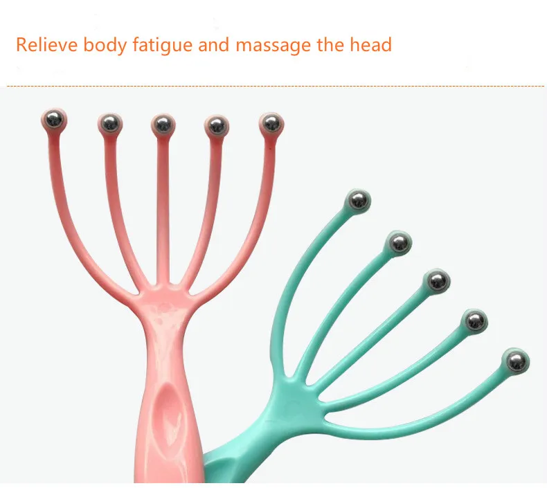 

Hand-held Head Massager Scalp Massager Steel Ball Head Massager Relaxation Five Finger Massage Tool for Head