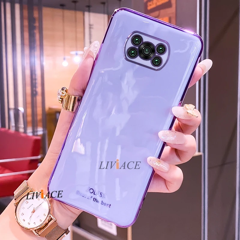 

Luxury Plating Soft Silicone Phone Case For Xiaomi Mi Poco X3 Nfc X3 Pro M3 F3 M2 Pro F2 Pro X2 Xionmi Back Cover on Poko X3 3X