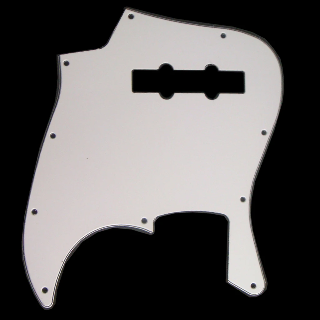 3Ply Jazz Bass Pick Guard Scratch Plate 10 Hole Replacements Parts White | Спорт и развлечения