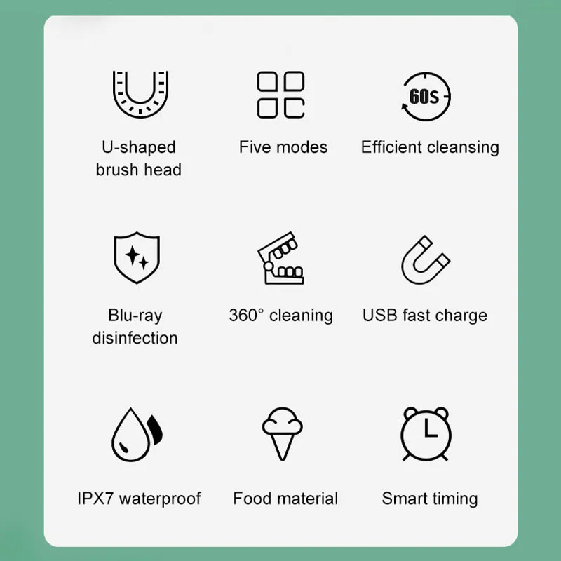 

Children Electric Toothbrush For Kids Smart 360 Degrees U Silicon USB Automatic Ultrasonic Teeth Tooth Brush Cartoon Pattern