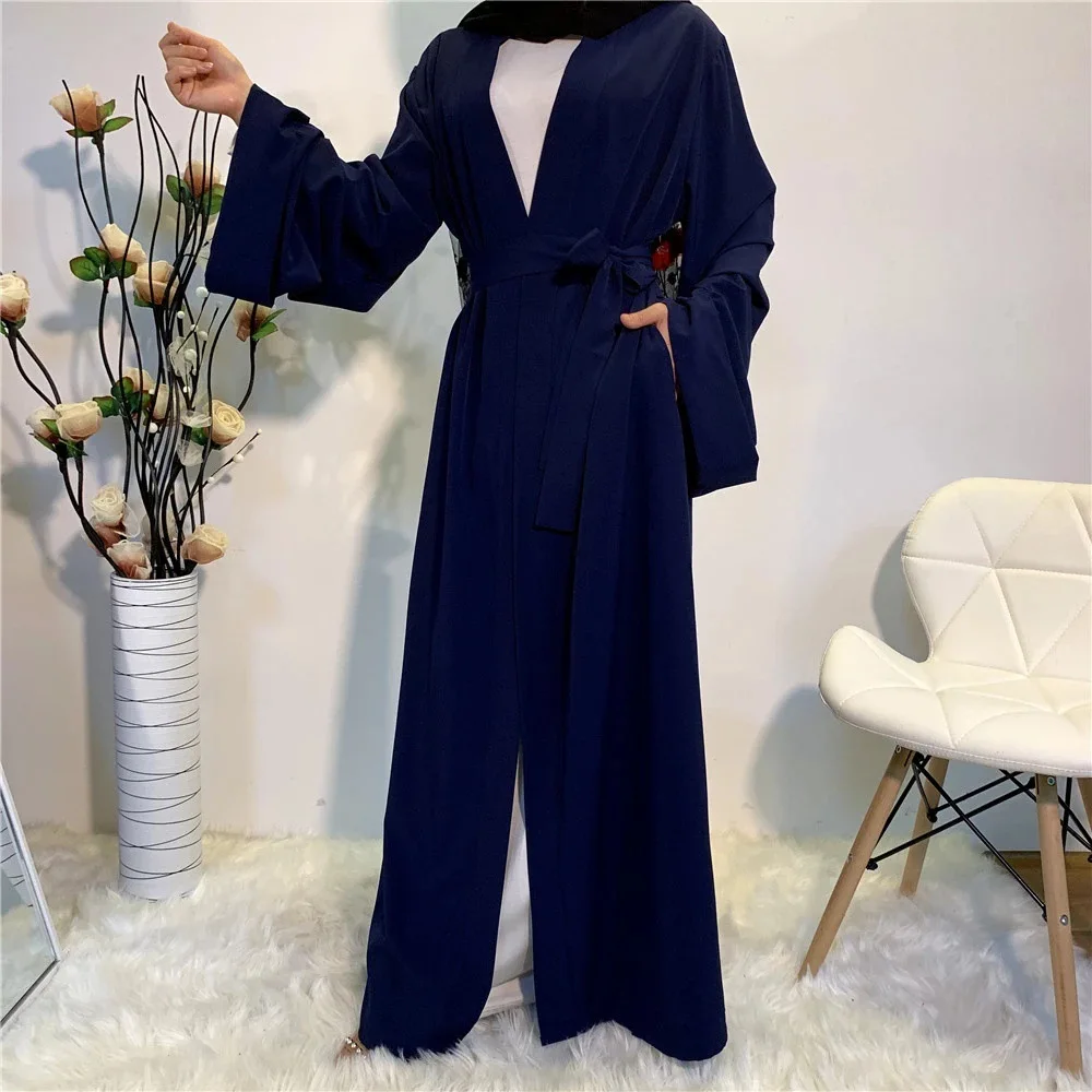 Plain Open Kaftan Dubai Abaya Turkey Kimono Cardigan Robe Muslim Hijab Dress Ramadan Abayas For Women Caftan Islamic Clothing