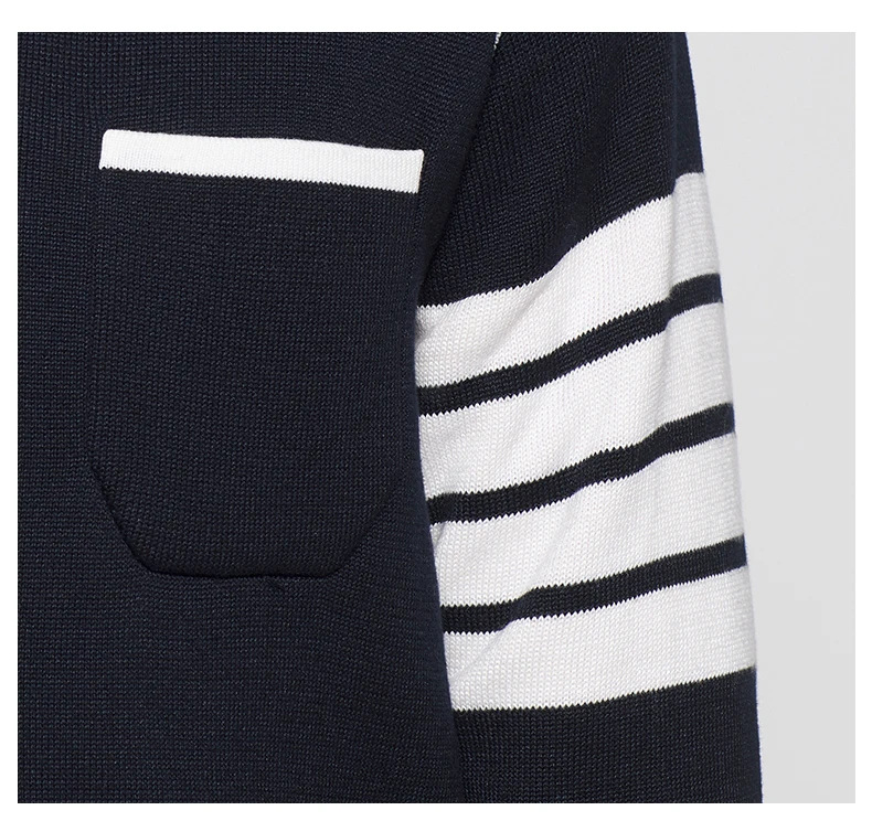 

THOM 2021 TB Fashion Brand Jacket Men Casual Suit Slim Fit Men's Formal Blazer Wool Autumn Winter Coat Striped Cardigan Sweater