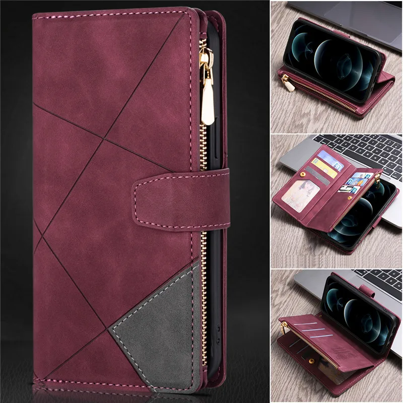 leather zipper case for huawei p20 p30 p40 lite pro y6s y6 y7 p smart 2019 honor 10 lite 8a cover multi card slots phone bag free global shipping