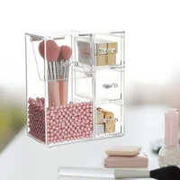 dustproof lid 3drawers cosmetic make up brush storage box table organizer makeup tools pen storage makeup nail polish holder box