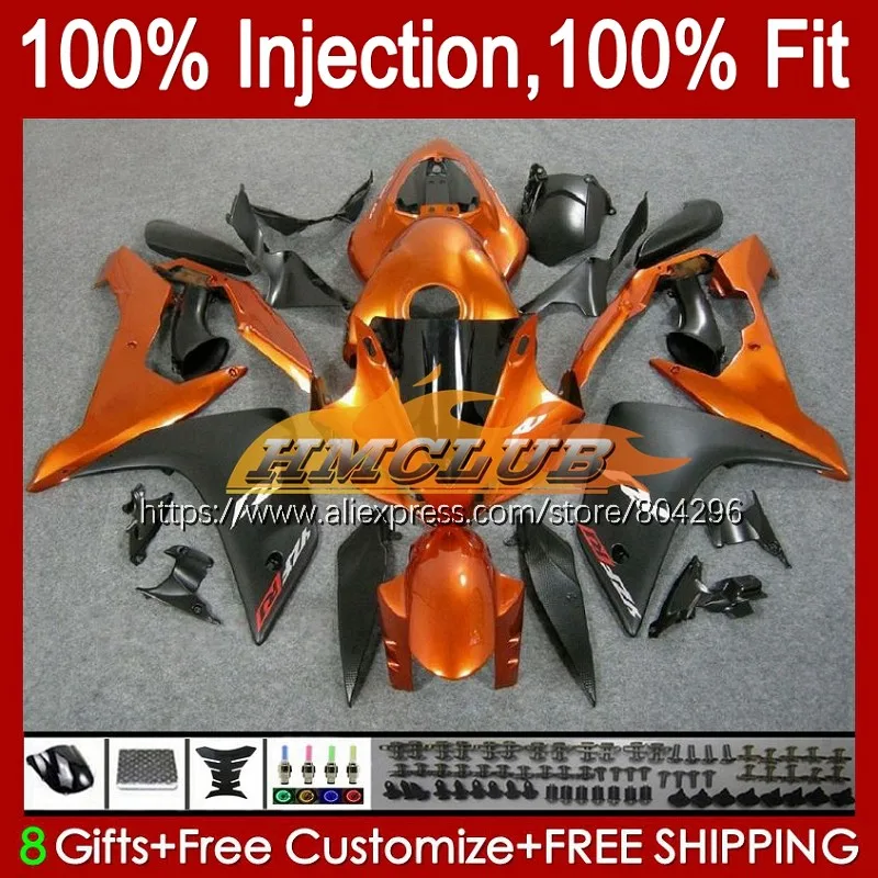 

OEM инъекция для YAMAHA YZF R 1 07 YZF 1000 YZF1000 оранжево-черный 63No.12 YZF R1 YZF-1000 YZFR1 07 08 YZF-R1 2007 2008 Обтекатели