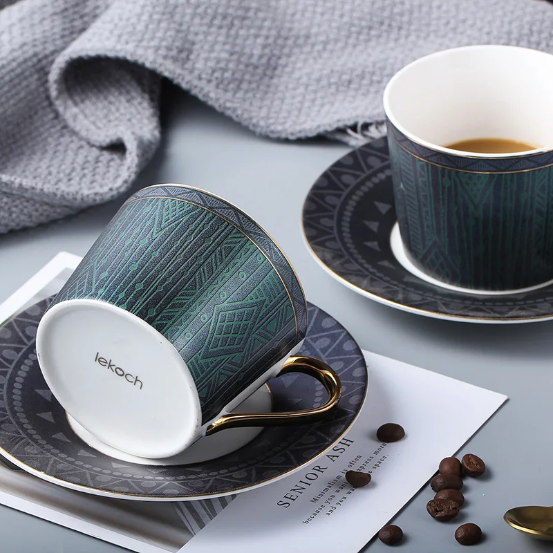 LEKOCH Aurora жемчужное покрытие керамические послеобеденные черные чайные чашки и