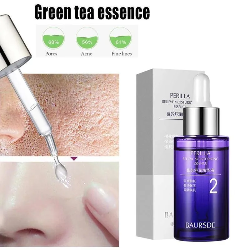 

40ml Perilla Hyaluronic Acid Face Serum Shrink Pores Hydration Lasting Deep Cleaning Remove Wrinkle Improve Skin Lifting Essence