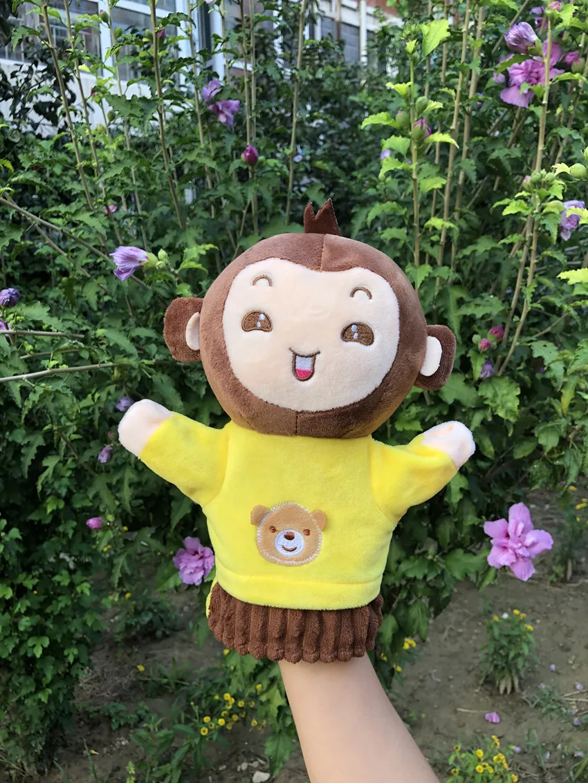 

24cm Animal Hand Puppet Monkey Plush Toys Baby Educational Hand Puppets Cartoon Pretend Telling Story Doll Toy for Children Kids
